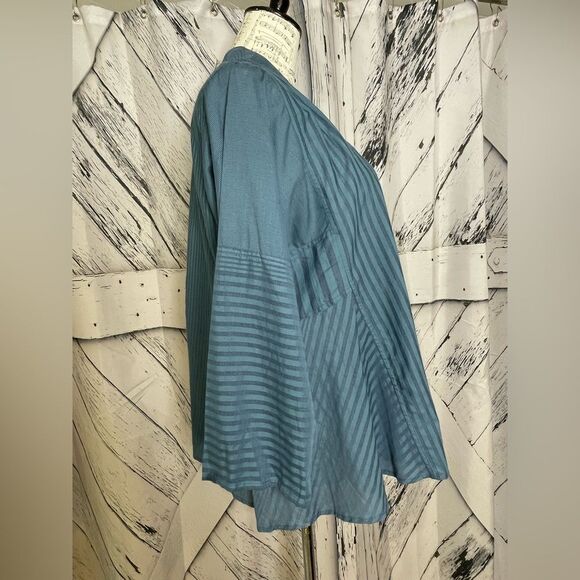 NWT Soft Surroundings Blue Stripe Commelina Kimono Top L - Picture 5 of 8